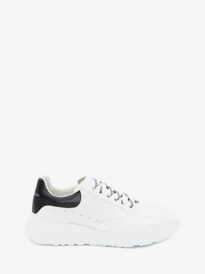 Zapatillas Alexander McQueen Court Trainer Hombre - Blancos/Negros - Mexico 795-UGTBKM